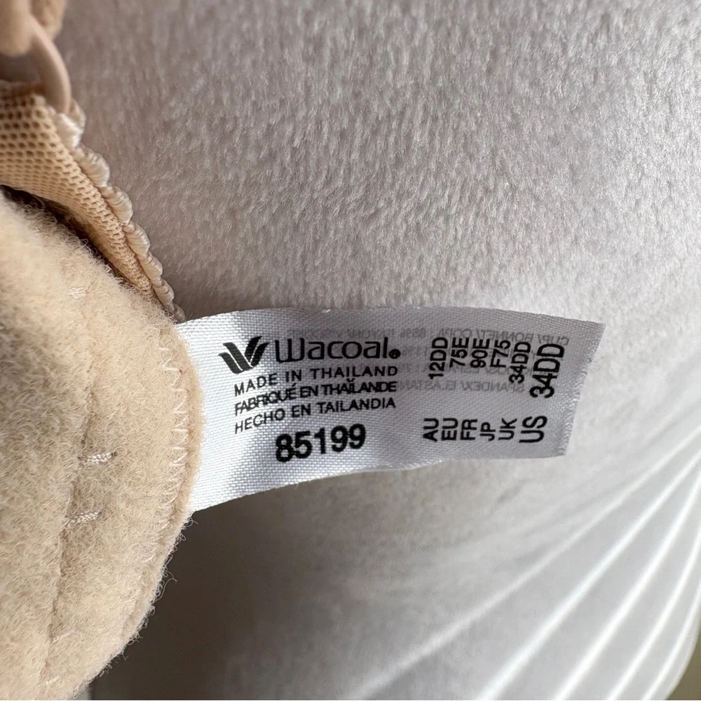 Wacoal Arabesque Underwire Semi Sheer Lace Bra Nude Tan 34DD